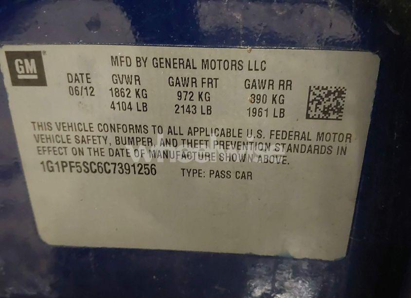 Photo 9 of 2012 Chevrolet Cruze 1LT (VIN 1G1PF5SC6C7391256)