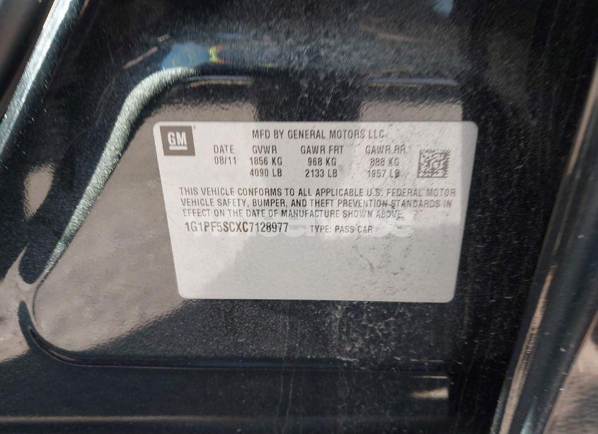 Photo 9 of 2012 Chevrolet Cruze 1LT (VIN 1G1PF5SCXC7128977)