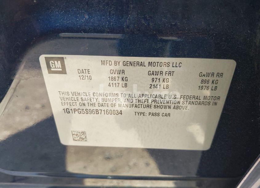 Photo 9 of 2011 Chevrolet Cruze 2LT (VIN 1G1PG5S96B7160034)