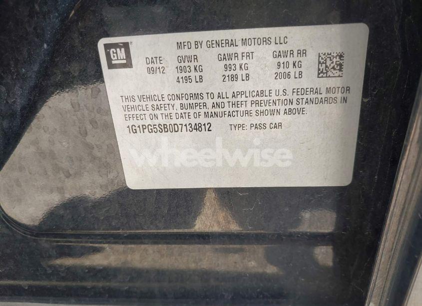 Photo 9 of 2013 Chevrolet Cruze LTZ (VIN 1G1PG5SB0D7134812)