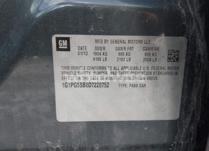 Photo 9 of 2013 Chevrolet Cruze LTZ (VIN 1G1PG5SB0D7220752)