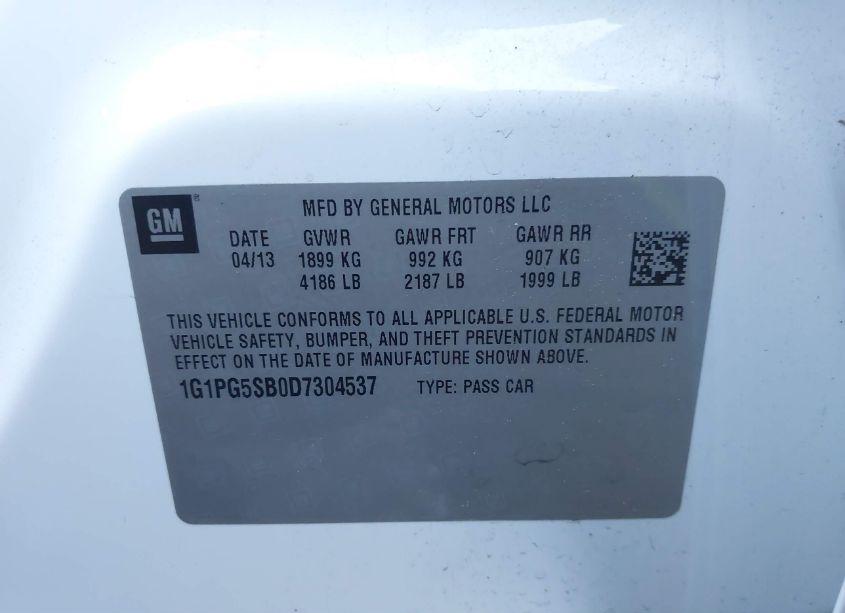 Photo 9 of 2013 Chevrolet Cruze LTZ (VIN 1G1PG5SB0D7304537)