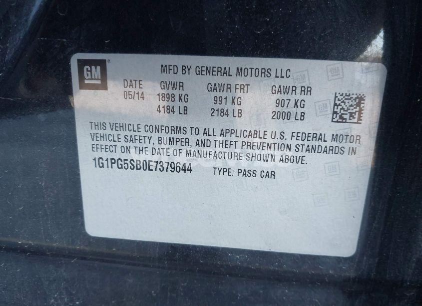 Photo 9 of 2014 Chevrolet Cruze LTZ (VIN 1G1PG5SB0E7379644)