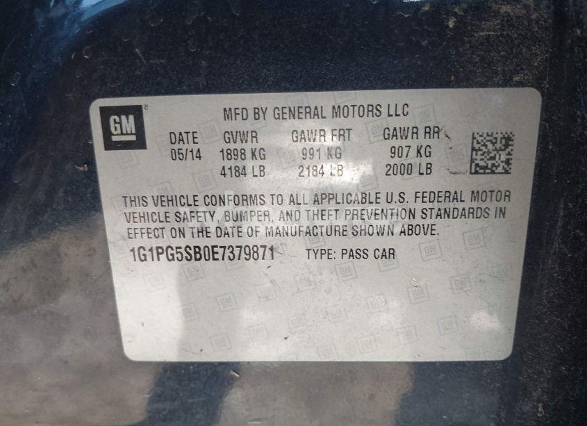 Photo 9 of 2014 Chevrolet Cruze LTZ (VIN 1G1PG5SB0E7379871)