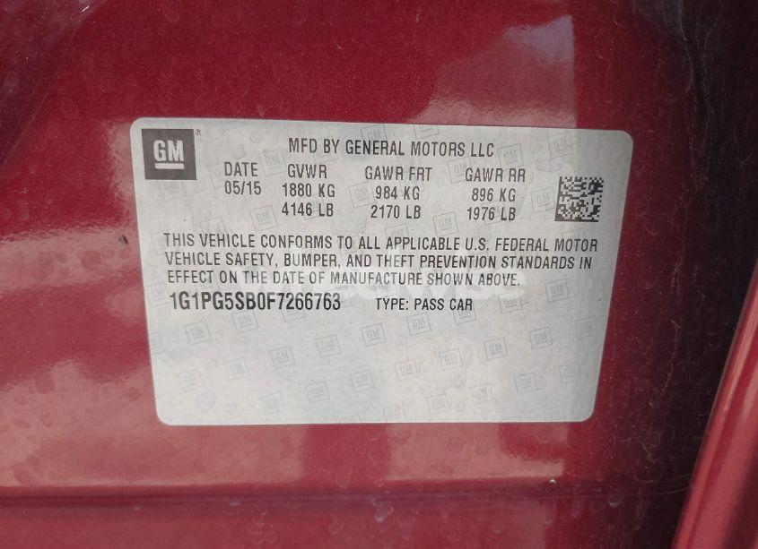 Photo 9 of 2015 Chevrolet Cruze LTZ (VIN 1G1PG5SB0F7266763)