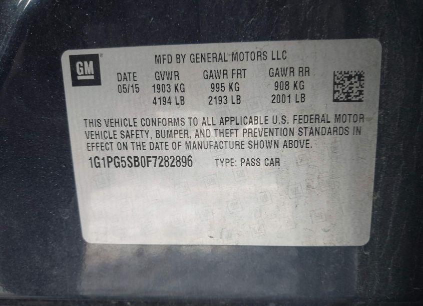 Photo 9 of 2015 Chevrolet Cruze LTZ (VIN 1G1PG5SB0F7282896)