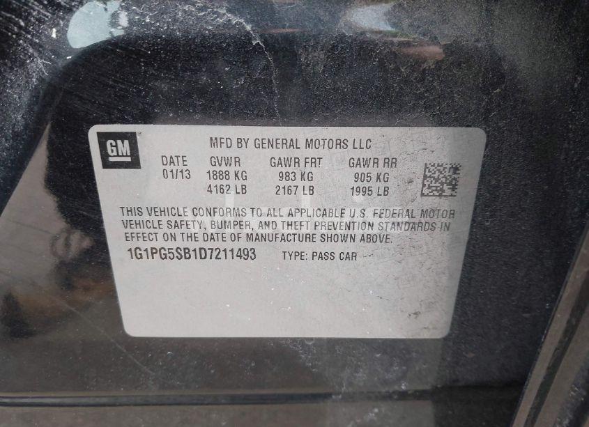 Photo 9 of 2013 Chevrolet Cruze LTZ (VIN 1G1PG5SB1D7211493)