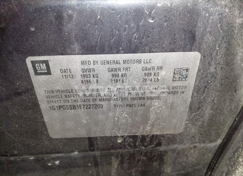 Photo 9 of 2014 Chevrolet Cruze LTZ (VIN 1G1PG5SB1E7227209)