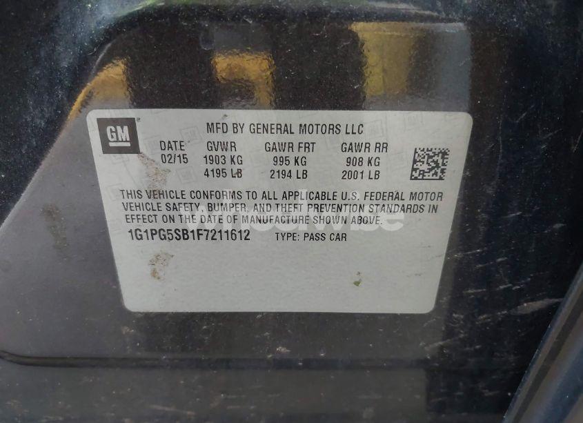 Photo 9 of 2015 Chevrolet Cruze LTZ (VIN 1G1PG5SB1F7211612)