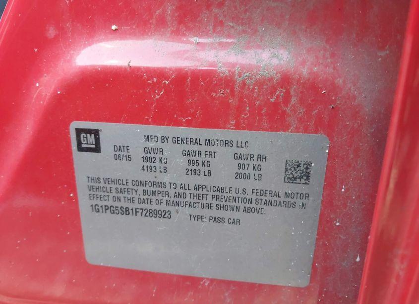 Photo 9 of 2015 Chevrolet Cruze LTZ (VIN 1G1PG5SB1F7289923)