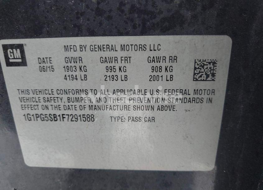 Photo 9 of 2015 Chevrolet Cruze LTZ (VIN 1G1PG5SB1F7291588)