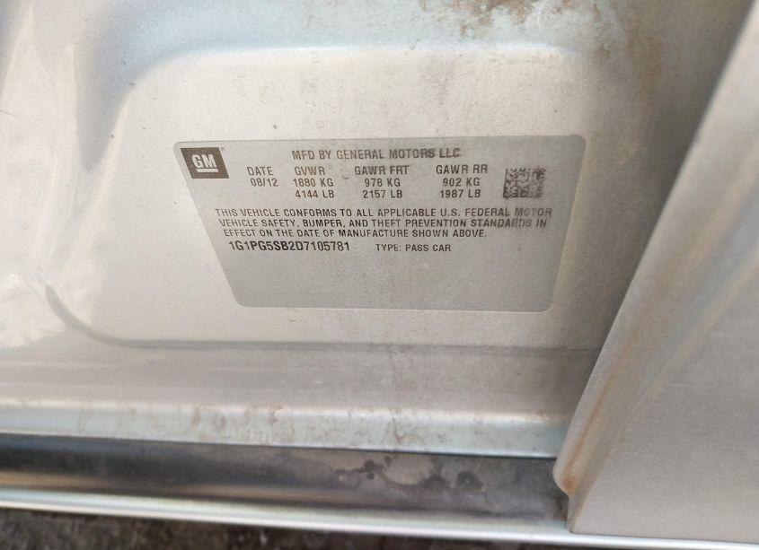 Photo 9 of 2013 Chevrolet Cruze LTZ (VIN 1G1PG5SB2D7105781)