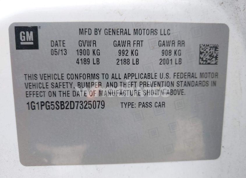 Photo 9 of 2013 Chevrolet Cruze LTZ (VIN 1G1PG5SB2D7325079)