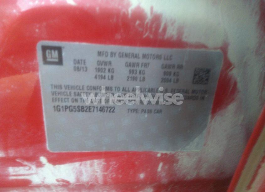 Photo 9 of 2014 Chevrolet Cruze LTZ (VIN 1G1PG5SB2E7146722)