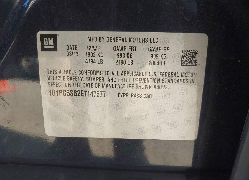 Photo 9 of 2014 Chevrolet Cruze LTZ (VIN 1G1PG5SB2E7147577)