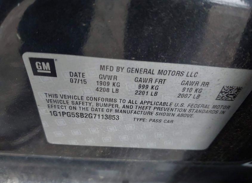 Photo 9 of 2016 Chevrolet Cruze LIMITED LTZ AUTO (VIN 1G1PG5SB2G7113853)