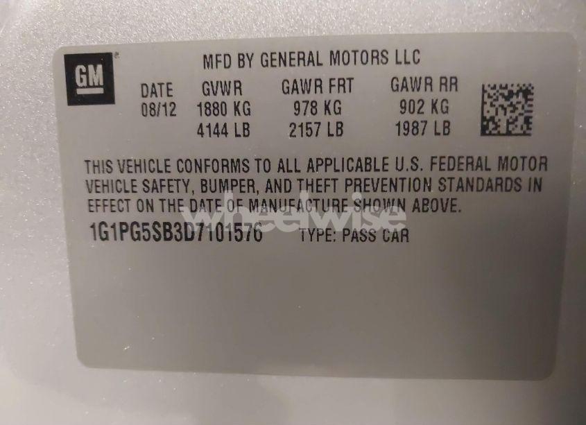 Photo 9 of 2013 Chevrolet Cruze LTZ (VIN 1G1PG5SB3D7101576)