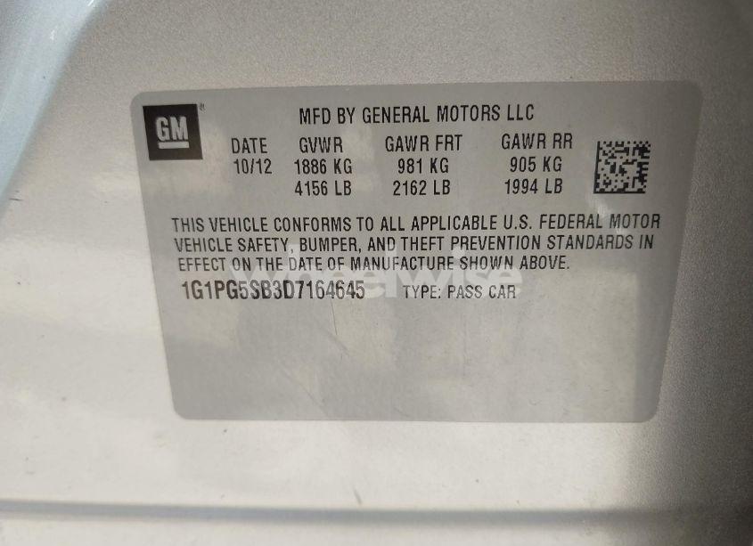 Photo 9 of 2013 Chevrolet Cruze LTZ (VIN 1G1PG5SB3D7164645)