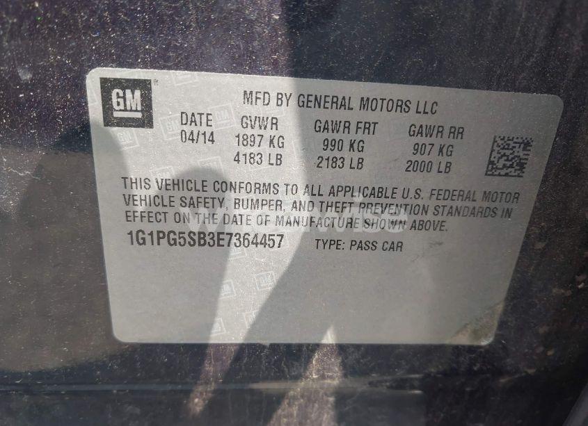 Photo 9 of 2014 Chevrolet Cruze LTZ (VIN 1G1PG5SB3E7364457)