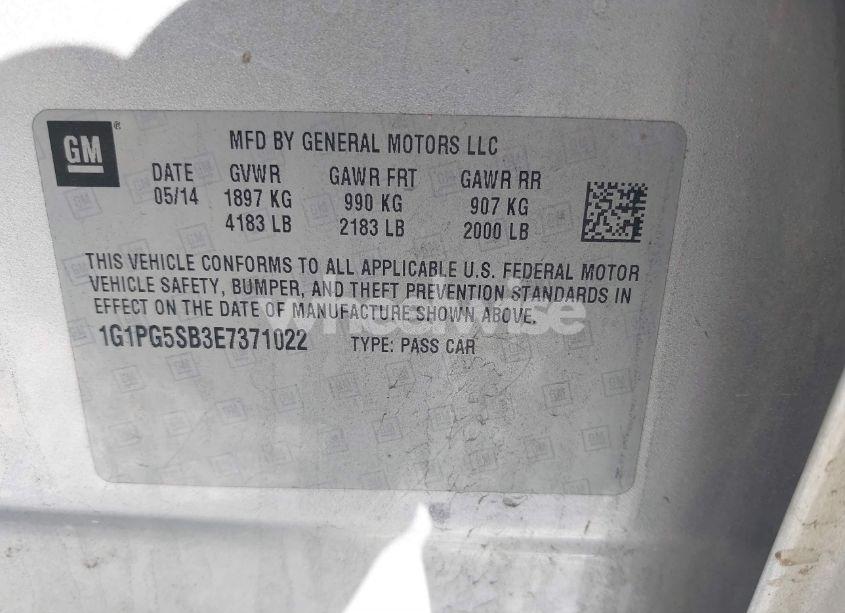 Photo 9 of 2014 Chevrolet Cruze LTZ (VIN 1G1PG5SB3E7371022)