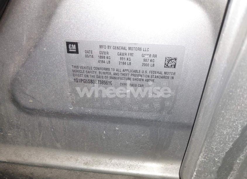 Photo 9 of 2014 Chevrolet Cruze LTZ (VIN 1G1PG5SB3E7385616)