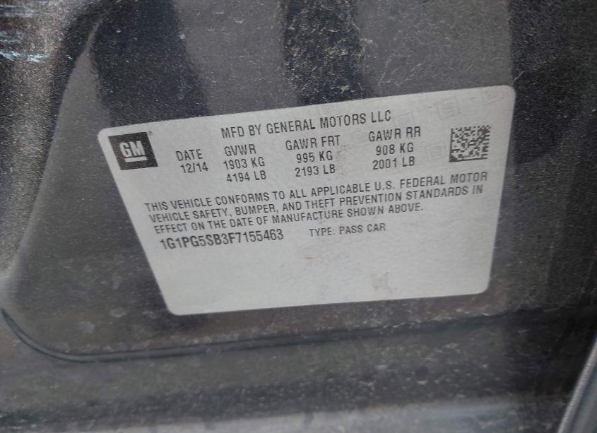 Photo 9 of 2015 Chevrolet Cruze LTZ (VIN 1G1PG5SB3F7155463)