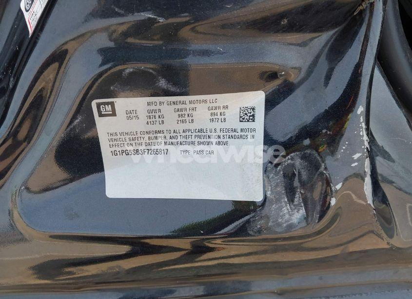 Photo 9 of 2015 Chevrolet Cruze LTZ (VIN 1G1PG5SB3F7265817)