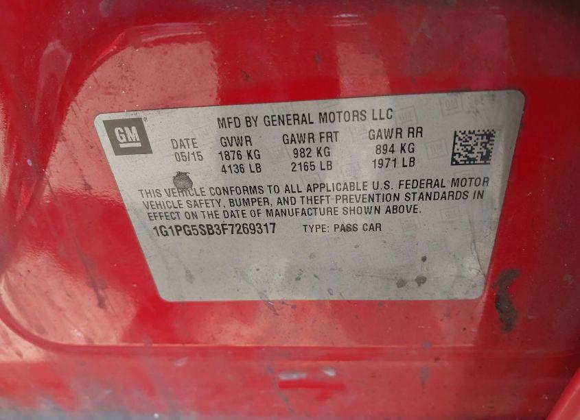 Photo 9 of 2015 Chevrolet Cruze LTZ (VIN 1G1PG5SB3F7269317)