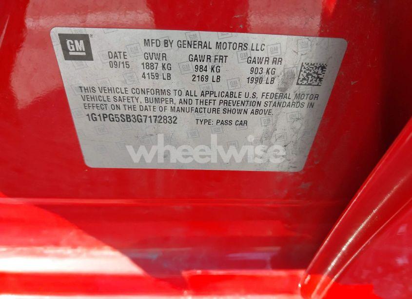 Photo 9 of 2016 Chevrolet Cruze LIMITED LTZ AUTO (VIN 1G1PG5SB3G7172832)