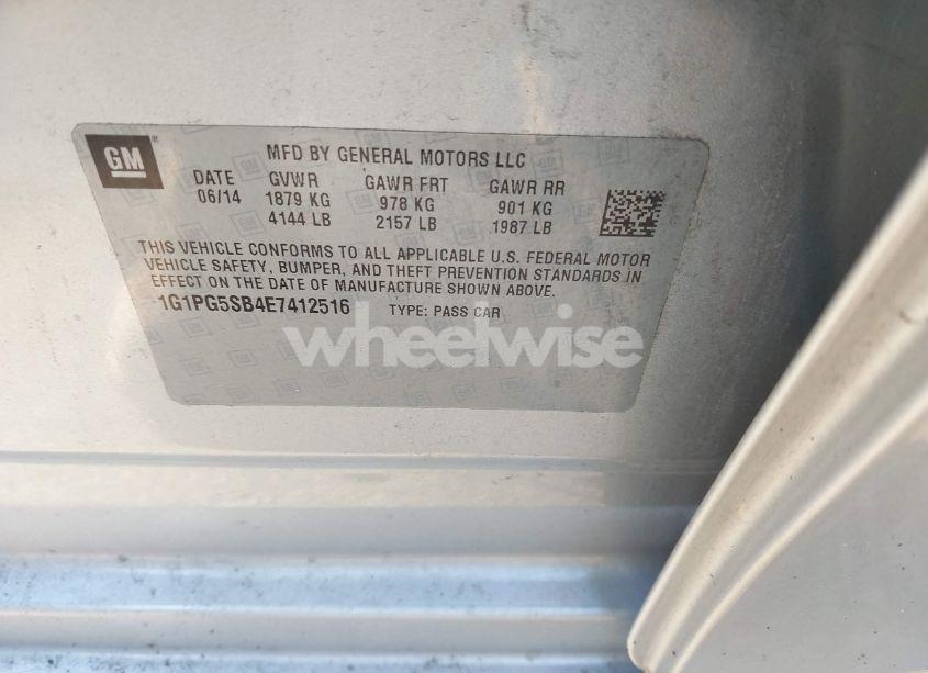 Photo 9 of 2014 Chevrolet Cruze LTZ (VIN 1G1PG5SB4E7412516)