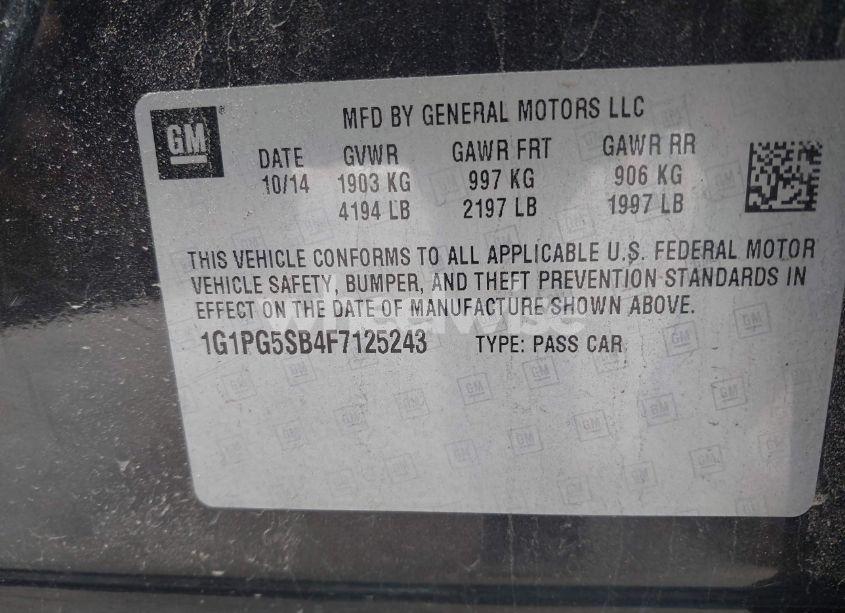 Photo 9 of 2015 Chevrolet Cruze LTZ (VIN 1G1PG5SB4F7125243)