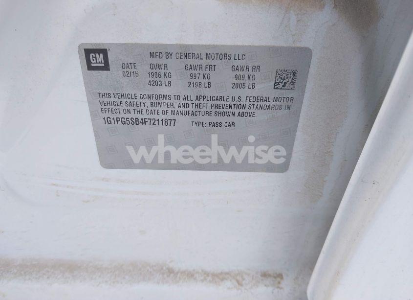 Photo 9 of 2015 Chevrolet Cruze LTZ (VIN 1G1PG5SB4F7211877)