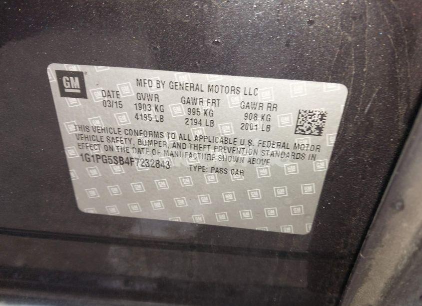 Photo 9 of 2015 Chevrolet Cruze LTZ (VIN 1G1PG5SB4F7232843)