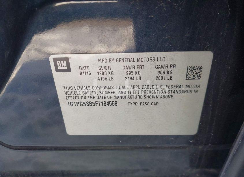 Photo 9 of 2015 Chevrolet Cruze LTZ (VIN 1G1PG5SB5F7184558)