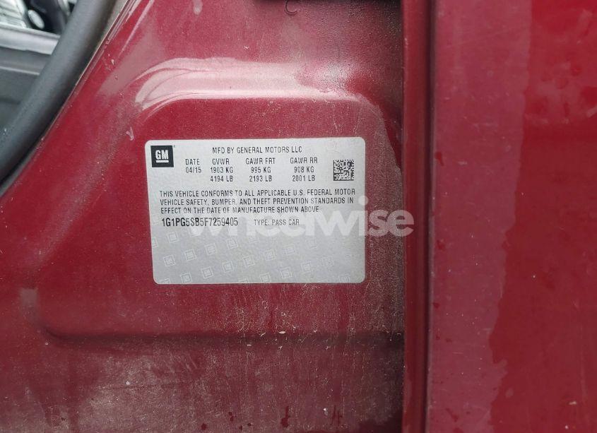 Photo 9 of 2015 Chevrolet Cruze LTZ (VIN 1G1PG5SB5F7259405)