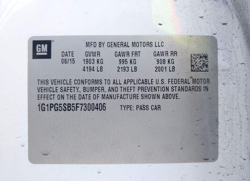 Photo 9 of 2015 Chevrolet Cruze LTZ (VIN 1G1PG5SB5F7300406)