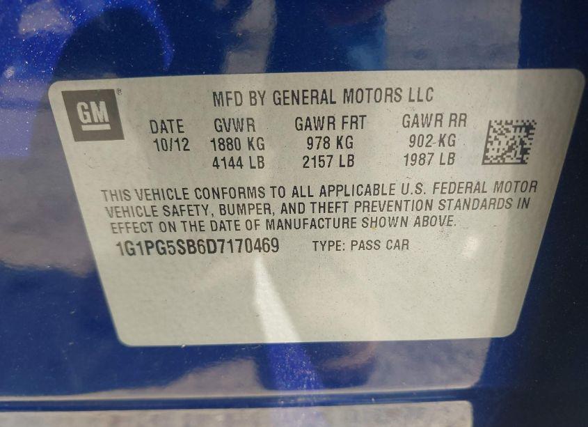 Photo 9 of 2013 Chevrolet Cruze LTZ (VIN 1G1PG5SB6D7170469)