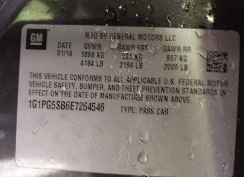 Photo 9 of 2014 Chevrolet Cruze LTZ (VIN 1G1PG5SB6E7264546)