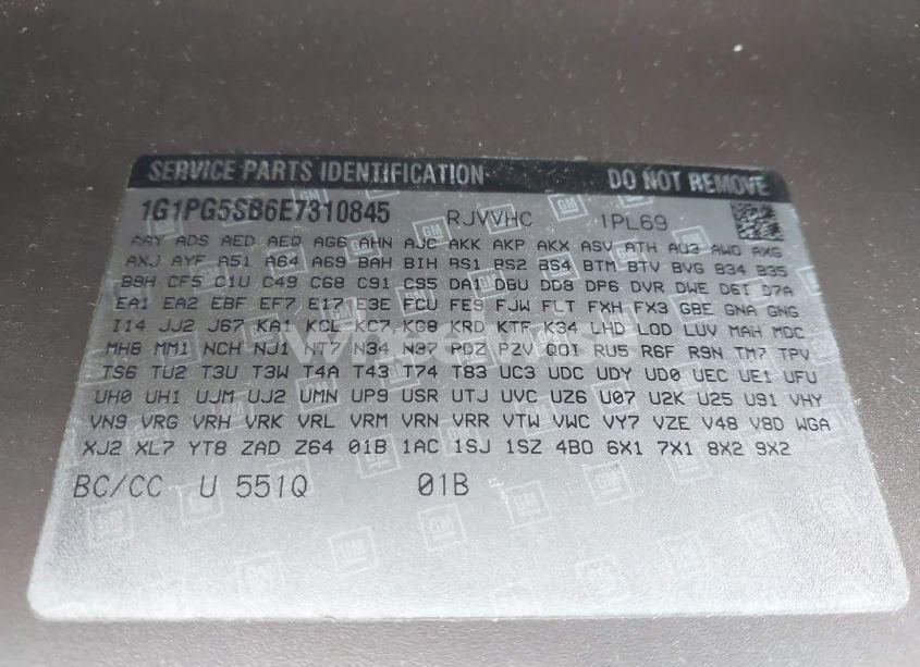 Photo 9 of 2014 Chevrolet Cruze LTZ (VIN 1G1PG5SB6E7310845)