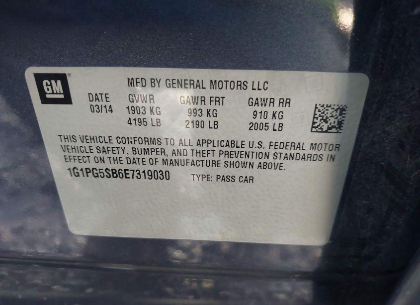 Photo 9 of 2014 Chevrolet Cruze LTZ (VIN 1G1PG5SB6E7319030)