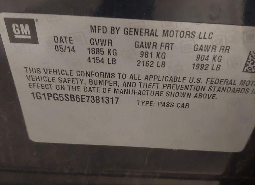 Photo 9 of 2014 Chevrolet Cruze LTZ (VIN 1G1PG5SB6E7381317)