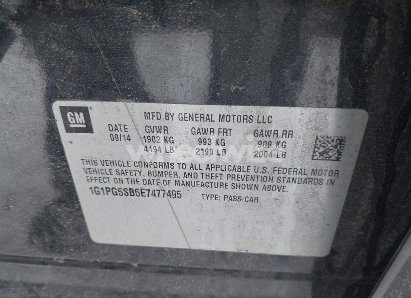 Photo 9 of 2014 Chevrolet Cruze LTZ (VIN 1G1PG5SB6E7477495)