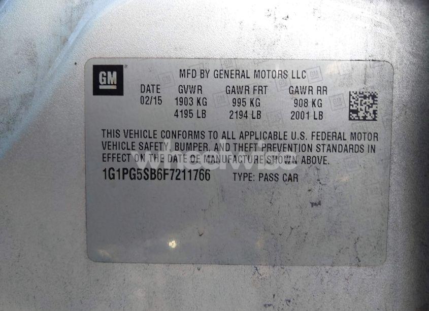 Photo 9 of 2015 Chevrolet Cruze LTZ (VIN 1G1PG5SB6F7211766)