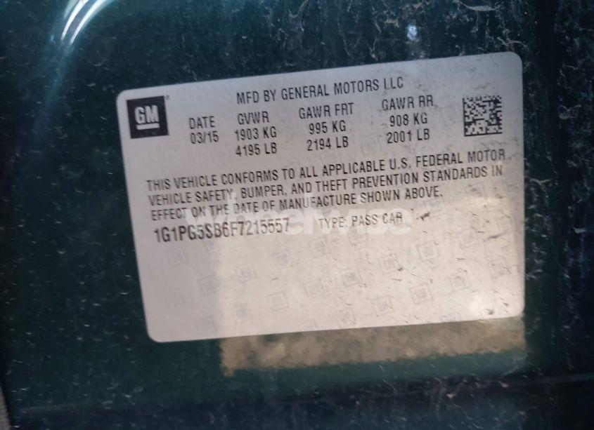 Photo 9 of 2015 Chevrolet Cruze LTZ (VIN 1G1PG5SB6F7215557)