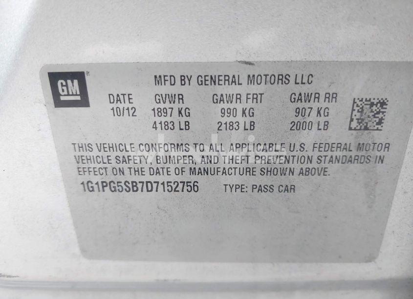 Photo 9 of 2013 Chevrolet Cruze LTZ (VIN 1G1PG5SB7D7152756)