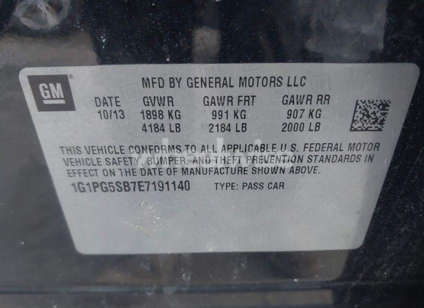 Photo 9 of 2014 Chevrolet Cruze LTZ (VIN 1G1PG5SB7E7191140)