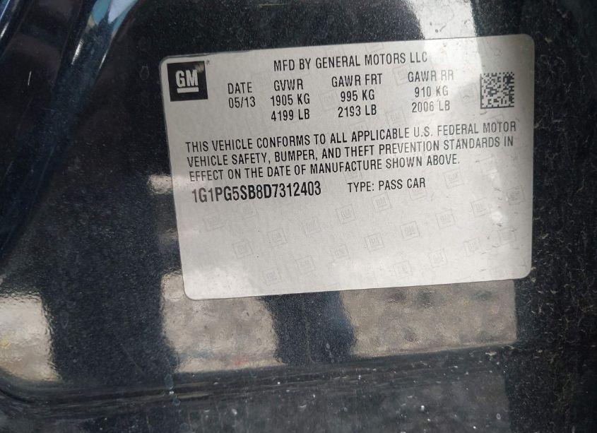 Photo 9 of 2013 Chevrolet Cruze LTZ (VIN 1G1PG5SB8D7312403)