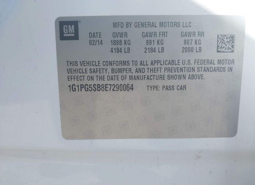 Photo 9 of 2014 Chevrolet Cruze LTZ (VIN 1G1PG5SB8E7290064)