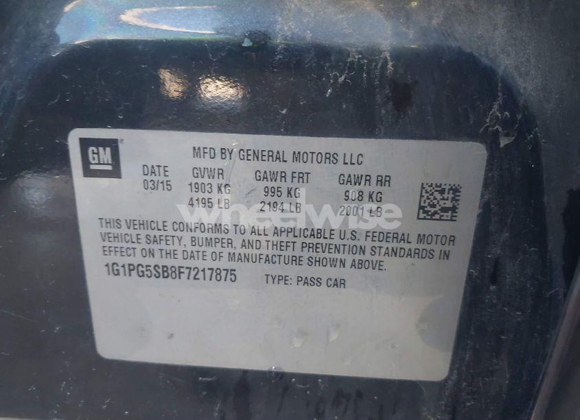 Photo 9 of 2015 Chevrolet Cruze LTZ (VIN 1G1PG5SB8F7217875)