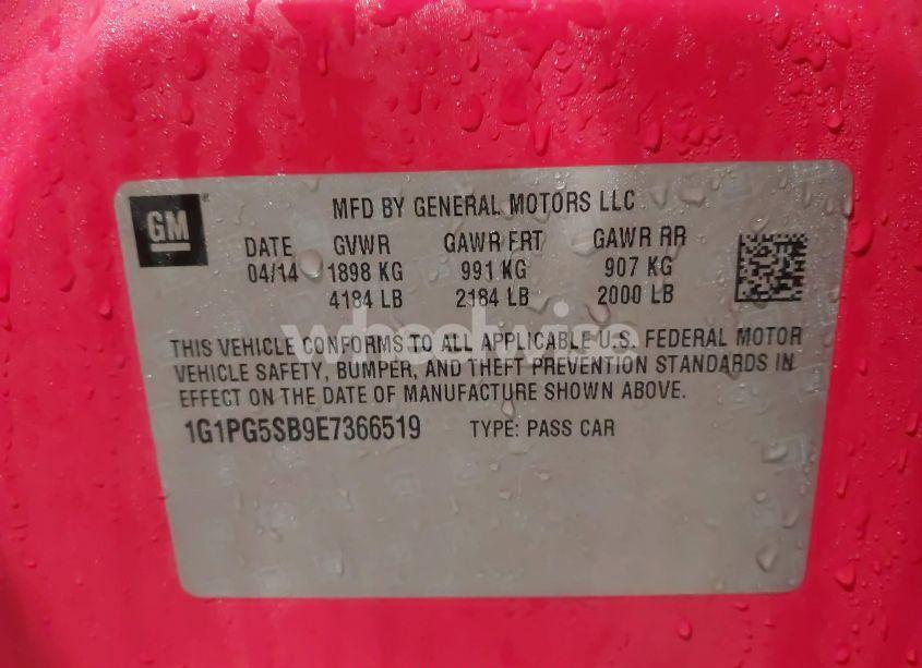 Photo 9 of 2014 Chevrolet Cruze LTZ (VIN 1G1PG5SB9E7366519)